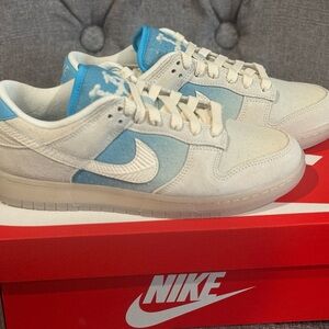 Nike Dunk Low LA Dodgers Off White Light Blue Sneakers Women Size 7